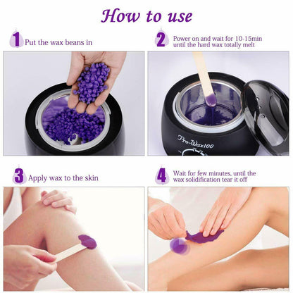 Waxing Kit, Wax Warmer for Women and Men, Painless Hair Removal Home Waxing Set, 2 Bag