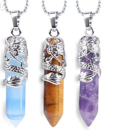 Irregular Quartz Healing Chakra Crystal Necklace Pendant