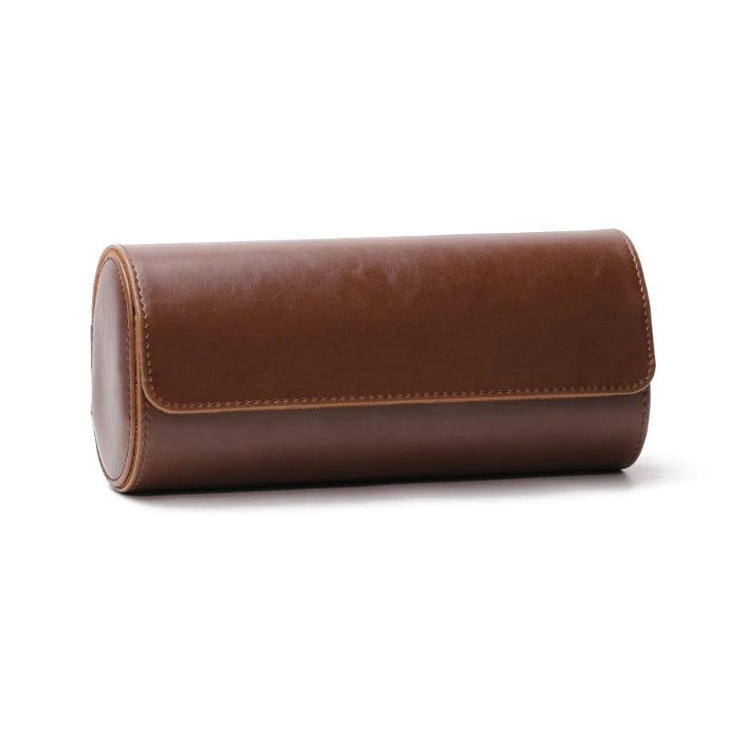 3 Slots Leather Roll Watch Travel Case