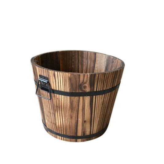 Retro Wooden Barrel Planter