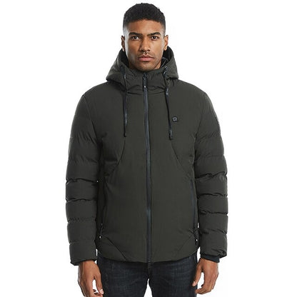 Men Women Electric Heated Jacket USB Thermal Warmed Feather Coat