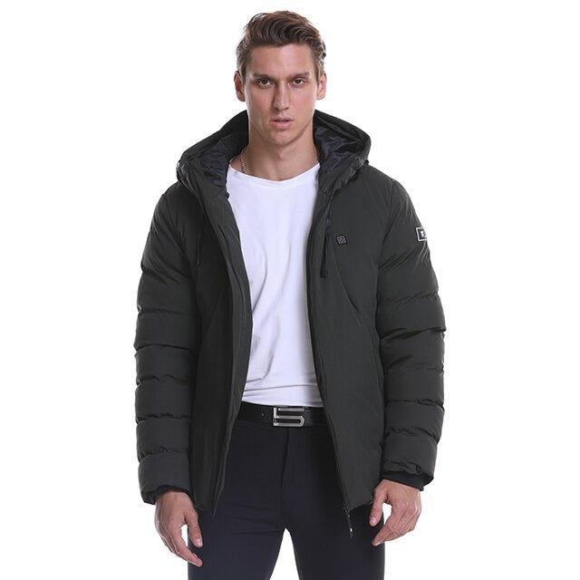 Men Women Electric Heated Jacket USB Thermal Warmed Feather Coat
