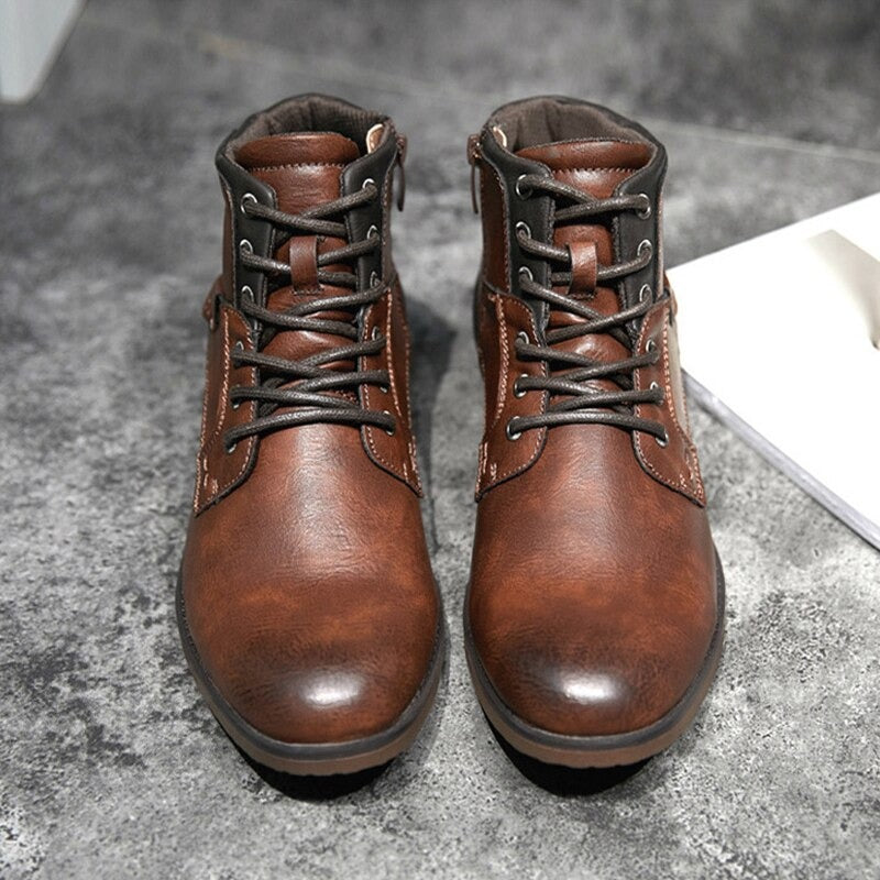 Brown Mens Lace Up Boots