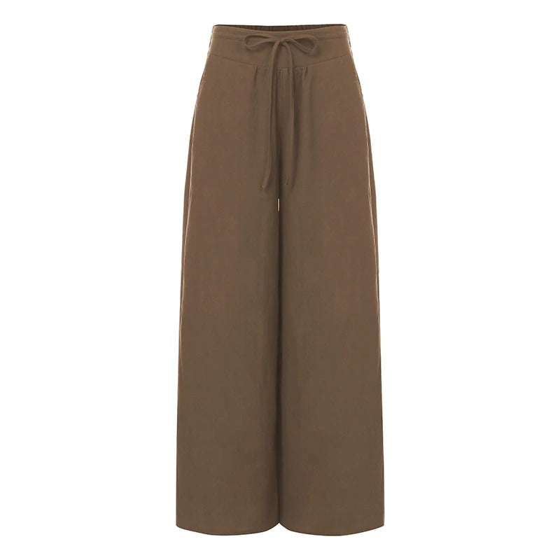 Women Wide Leg Pants Linen Trousers