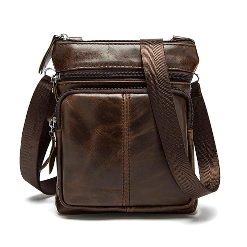 Shoulder Messenger Crossbody Leather Bag Mens Satchel