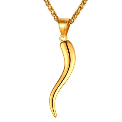 Italian Horn Necklace 14K Gold | Cornicello Pendant