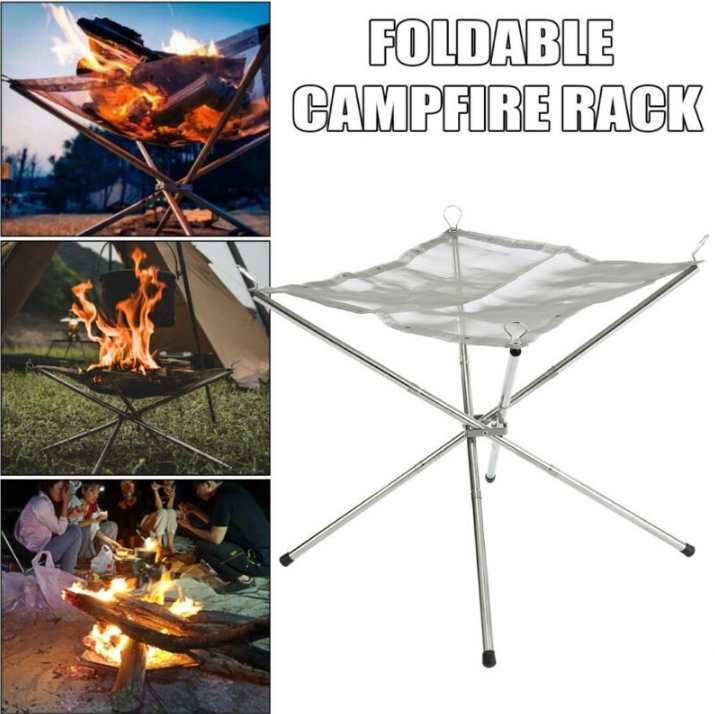 Portable Folding Fire Pit for Camping Cooking Camping Equipment for Backpack
