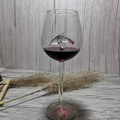 Crystal Shark Wine Glass