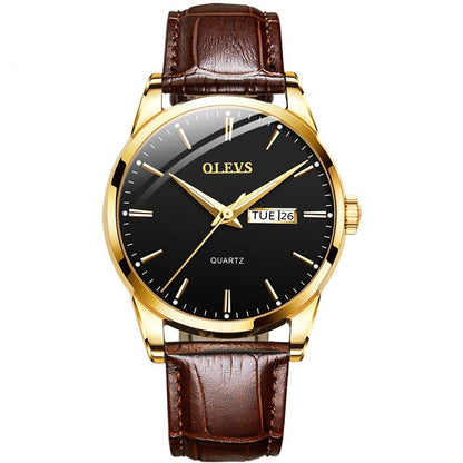 New Waterproof Leather OLEVS Watch
