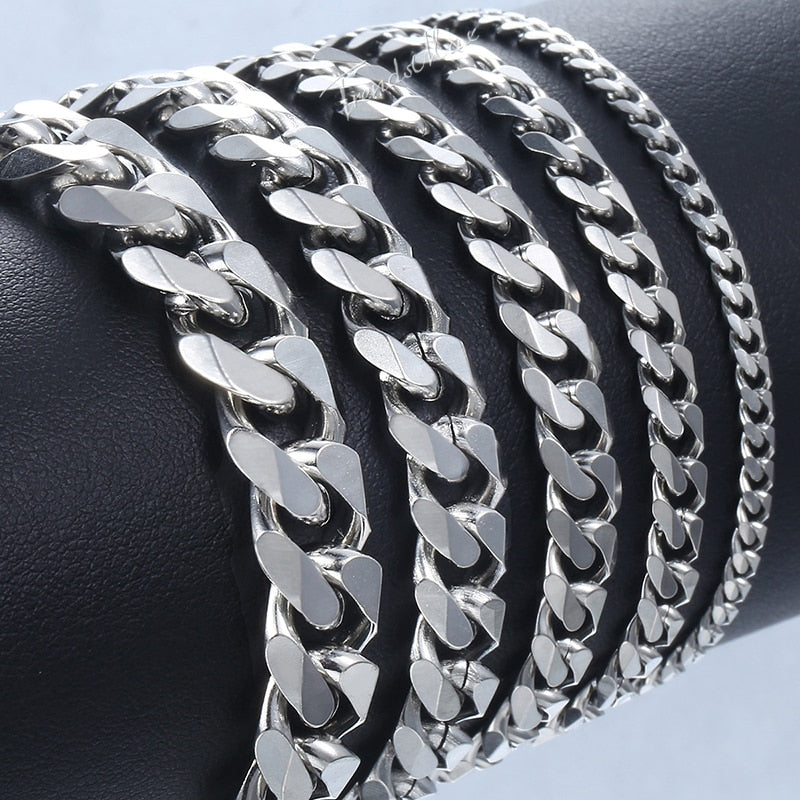 Silver Cuban Link Bracelet - Cuban Link Chain