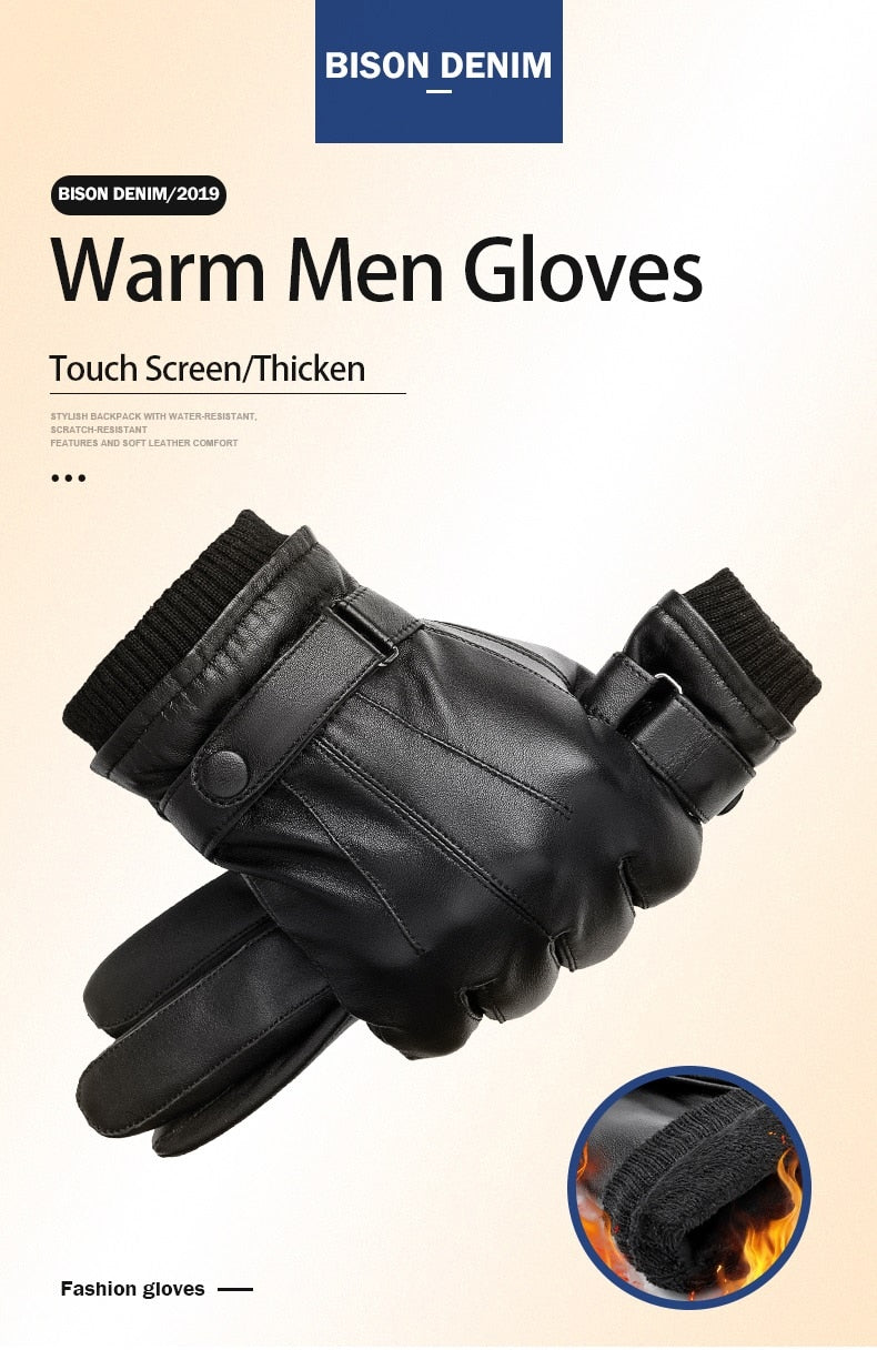 Mens Leather Gloves - Leather Gloves Touchscreen