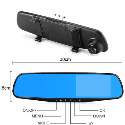 Dual Lens DashCam Vehicle Front Rear Car Camera HD 1080P Video Recorder