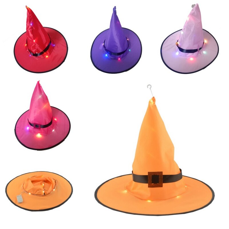 Hanging Lighted Witches Hats 3 Pcs