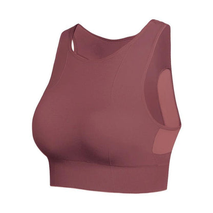 Breathable Mesh Shockproof Padded High Neck Support Bra