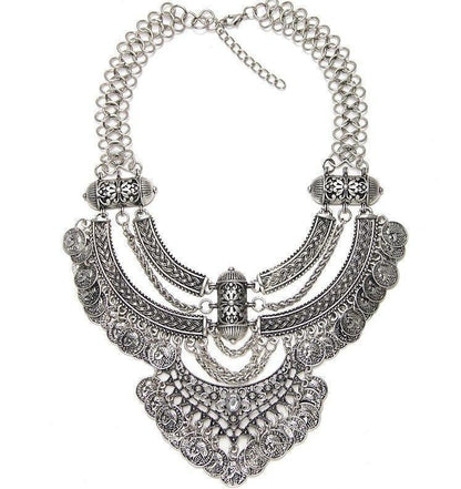 Elegant Vintage Women DYLA Brand Chain Chunky Statement Mtal Silver Color Necklace Pendants Jewelry Factory Price - Balma Home