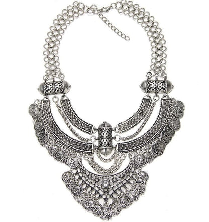 Elegant Vintage Women DYLA Brand Chain Chunky Statement Mtal Silver Color Necklace Pendants Jewelry Factory Price - Balma Home