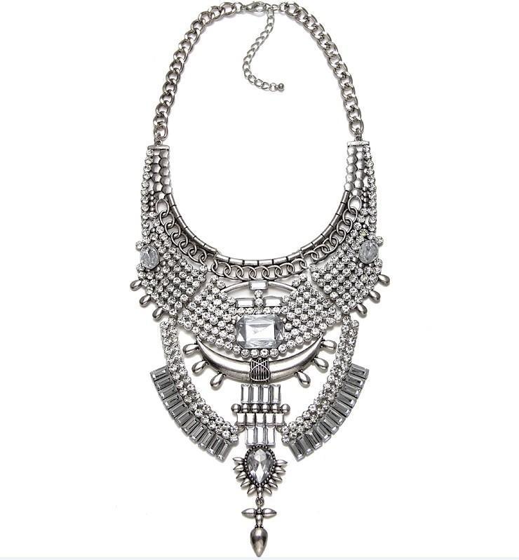 Elegant Vintage Women DYLA Brand Chain Chunky Statement Mtal Silver Color Necklace Pendants Jewelry Factory Price - Balma Home