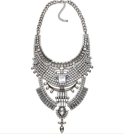 Elegant Vintage Women DYLA Brand Chain Chunky Statement Mtal Silver Color Necklace Pendants Jewelry Factory Price - Balma Home