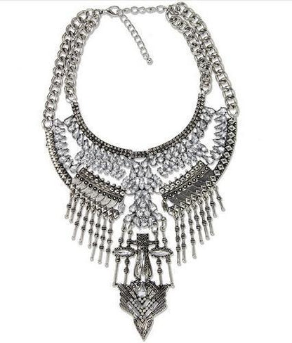 Elegant Vintage Women DYLA Brand Chain Chunky Statement Mtal Silver Color Necklace Pendants Jewelry Factory Price - Balma Home