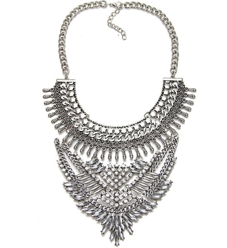 Elegant Vintage Women DYLA Brand Chain Chunky Statement Mtal Silver Color Necklace Pendants Jewelry Factory Price - Balma Home