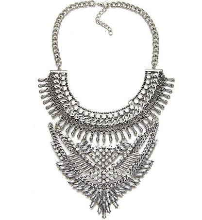 Elegant Vintage Women DYLA Brand Chain Chunky Statement Mtal Silver Color Necklace Pendants Jewelry Factory Price - Balma Home