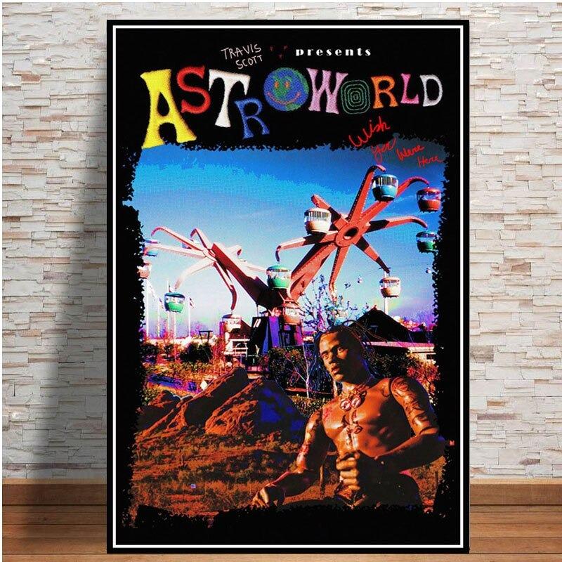 Hot Travis Scott Astroworld Rap Music Singer Wrapped Canvas