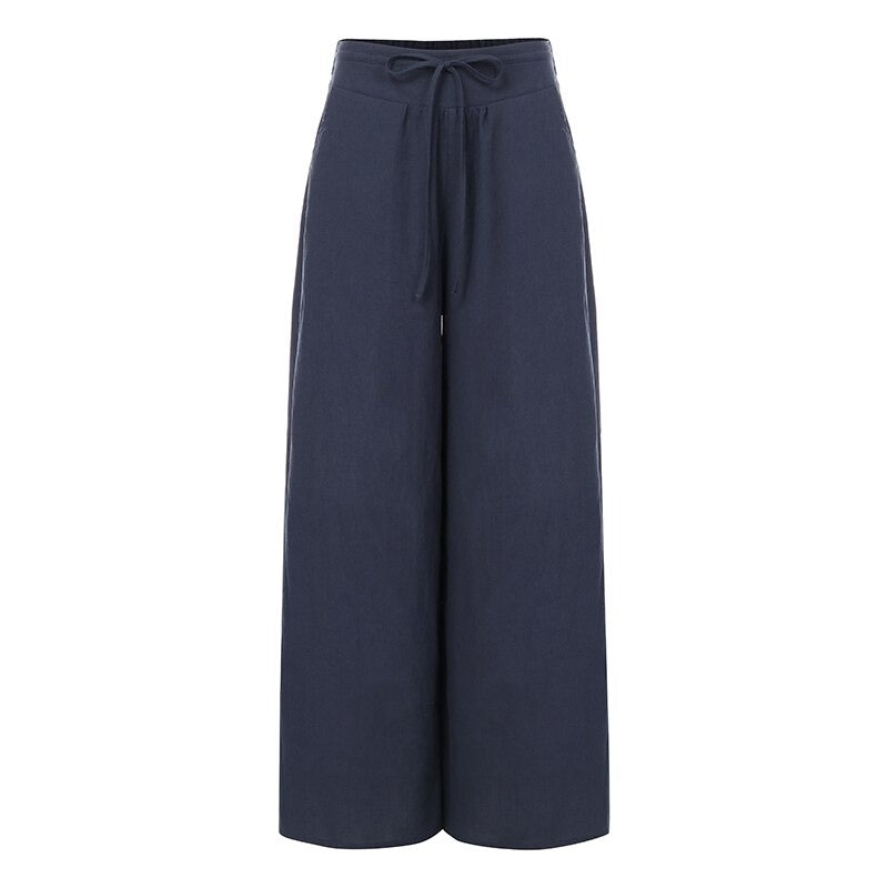 Women Wide Leg Pants Linen Trousers