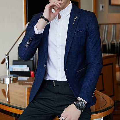 Men's Tweed Jacket Slim Style Blazzer