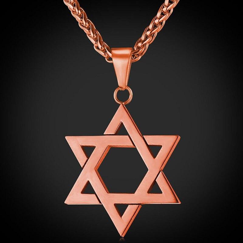 Star of David Twelve Tribes of Israel Pendant Necklace.