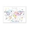 Image of Eductational World Map Poster Animals Locations