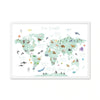 Image of Eductational World Map Poster Animals Locations