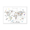 Image of Eductational World Map Poster Animals Locations