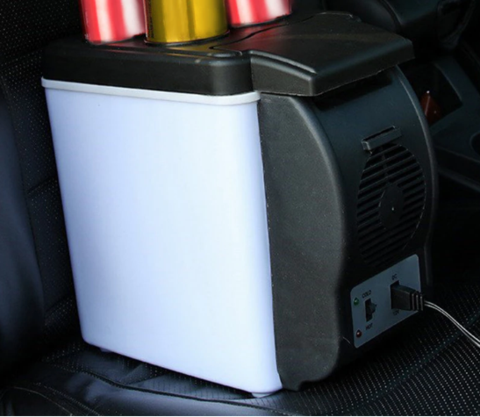 12v Plug-in Portable 6L Mini Car Fridge and Cooler for Car Travel & Camping Mini Fridge