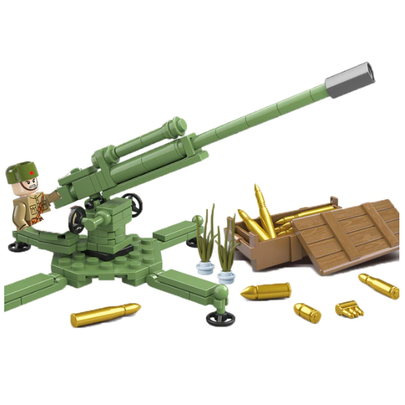 Military Building Blocks Solider Figures Gifts Mini Bricks Weapons Guns Cannon Germany Soviet Single Sided Figures Toys For Kids