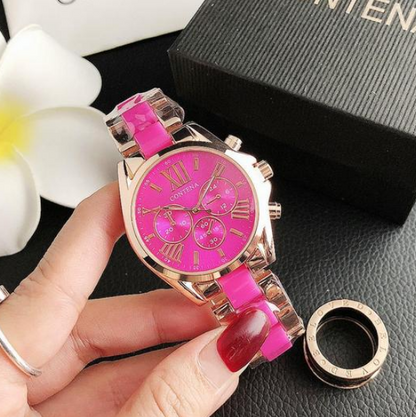 Top Luxury Quartz Rose Gold Watch Women Fashion Wristwatches Clock Ladies Watch Bracelets Ladies