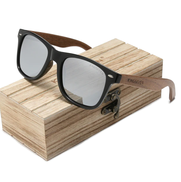 Mirrored Sunglasses Fashion Handmade Natural Wooden Men Sunglasses Polarized UV400 Eyewear