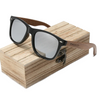 Image of Mirrored Sunglasses Fashion Handmade Natural Wooden Men Sunglasses Polarized UV400 Eyewear