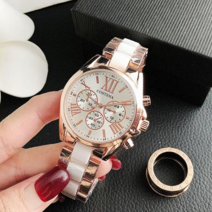 Top Luxury Quartz Rose Gold Watch Women Fashion Wristwatches Clock Ladies Watch Bracelets Ladies