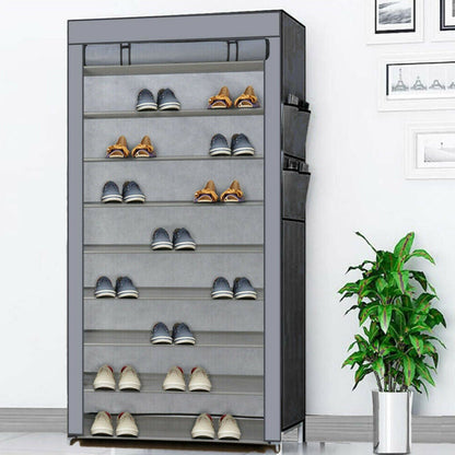 Dustproof Shoe Storage Portable Cabinet Up to 50 Pairs Shoe Shelf Shoe Rack Tall Shoe Organiser