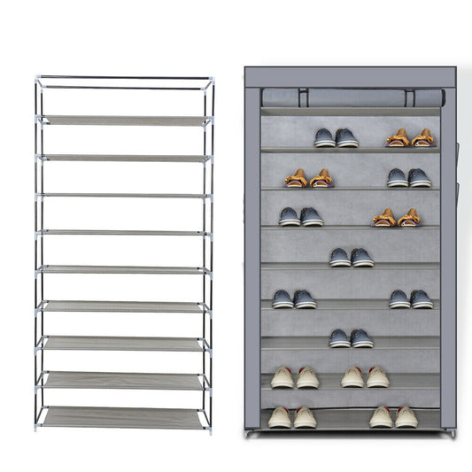 Dustproof Shoe Storage Portable Cabinet Up to 50 Pairs Shoe Shelf Shoe Rack Tall Shoe Organiser