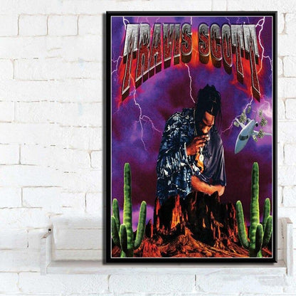 Hot Travis Scott Astroworld Rap Music Singer Wrapped Canvas