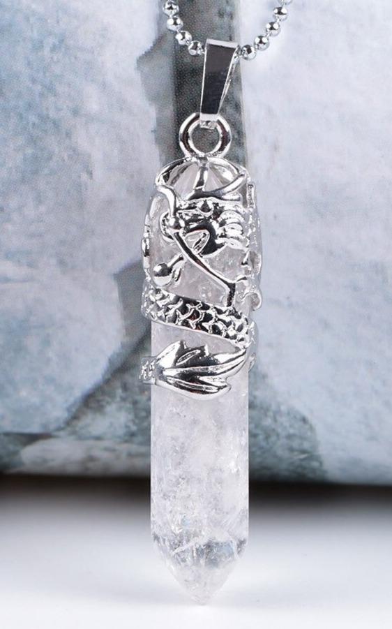 Irregular Quartz Healing Chakra Crystal Necklace Pendant