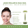 Image of Jade Facial Roller Skin Natural Treatment Face Roller Facial Massager Serrate Double-Head Jade Massage Roller