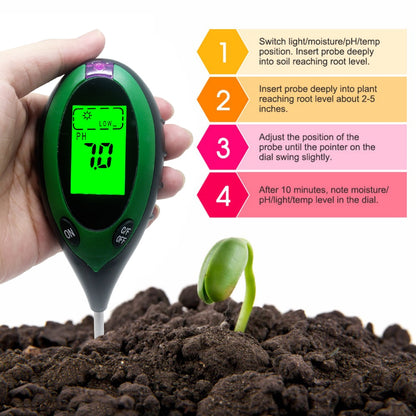 Moisture Meter - Soil PH Meter - 4 in 1 Soil Meter