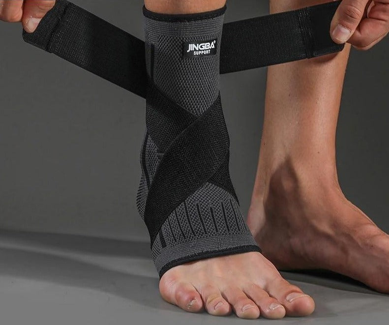 Compression Ankle Support Brace with Bandage for Sprain Adjustable Breathable Material Ankle Supports