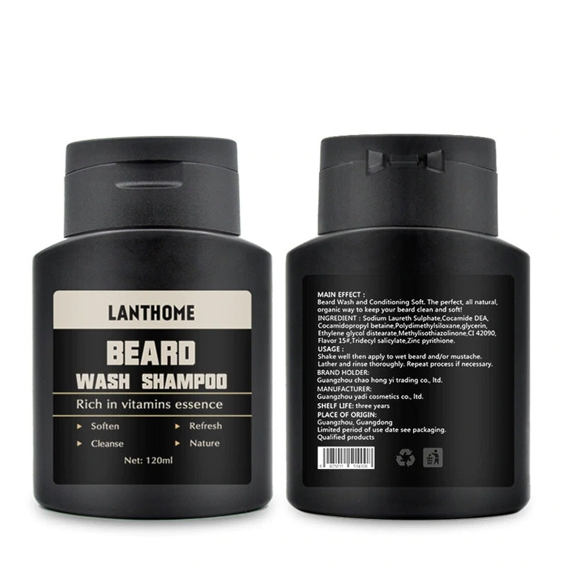 Men's Beard Shampoo Deep Cleansing Nourishing Beard Cleanser Moisturiser