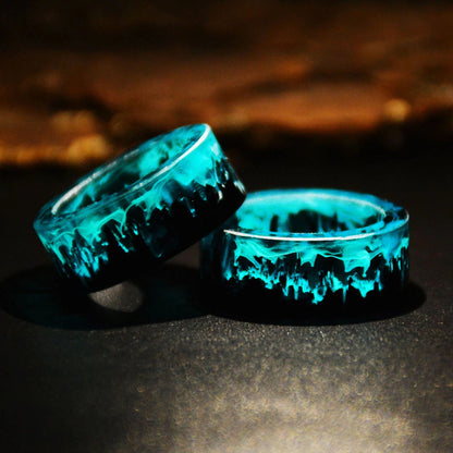 Blue Resin Ring Secret Wood