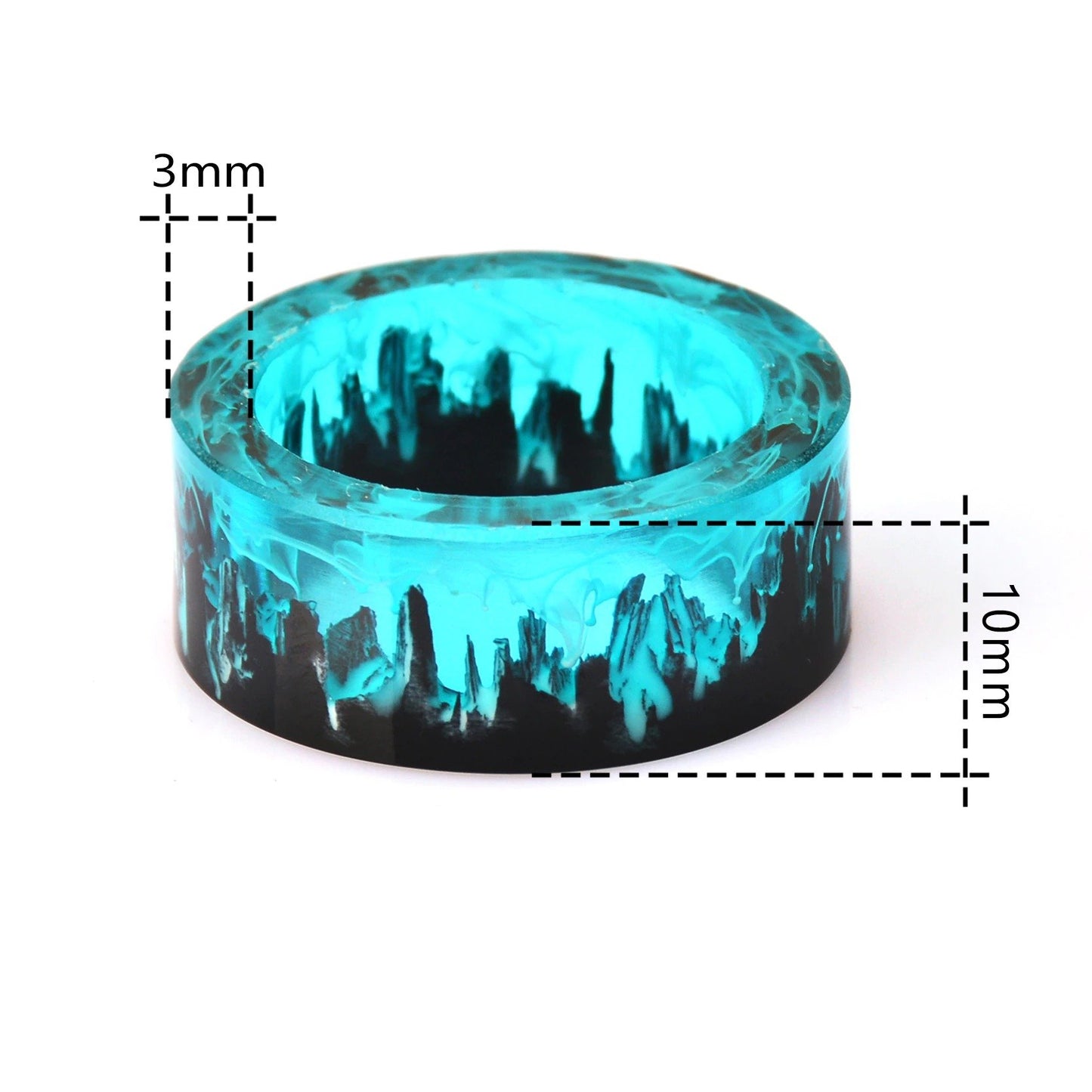 Blue Resin Ring Secret Wood