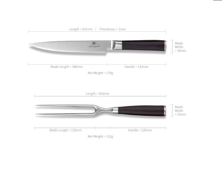 carving knife and fork set