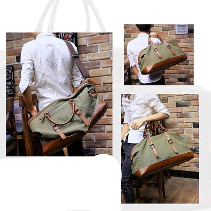 Men's Duffle Bag Travel Waterproof Waxed Canvas